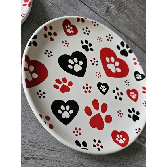 New Temp-tations Seasonal Salad Plates 8" Pawfetti Set of 4 Handpainted - Picture 6 of 15